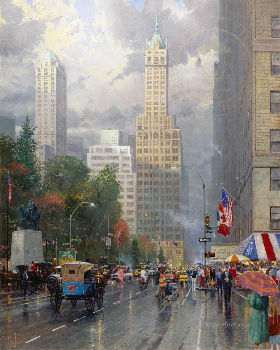 New York Central Park South at Sixth Ave TK cityscape Oil Paintings